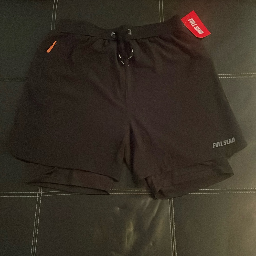 Full Send Short- Men's Drawstring Waist 2 In 1 Shorts ( compression underneath)